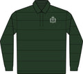 Classic Green Rugby Polo - Long Sleeve Striped Club Shirt