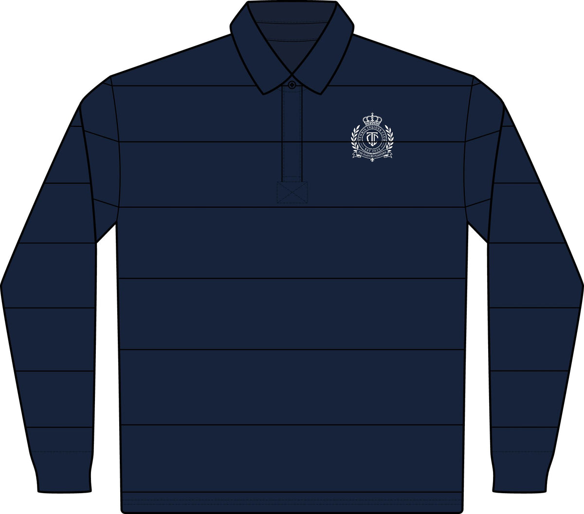 Classic Green Rugby Polo - Long Sleeve Striped Club Shirt