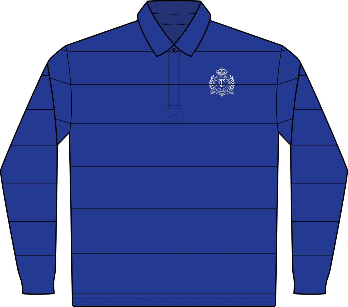 Classic Green Rugby Polo - Long Sleeve Striped Club Shirt