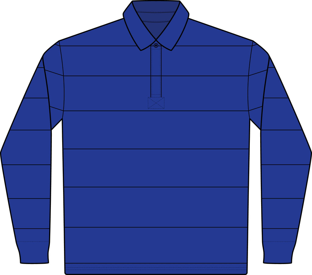 Classic Green Rugby Polo - Long Sleeve Striped Club Shirt