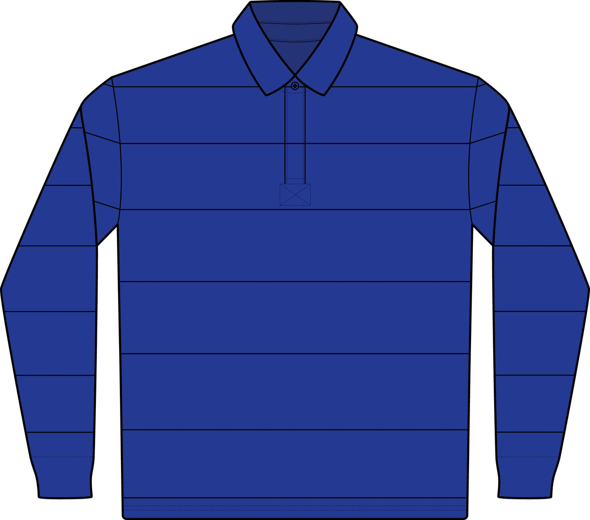 Classic Green Rugby Polo - Long Sleeve Striped Club Shirt