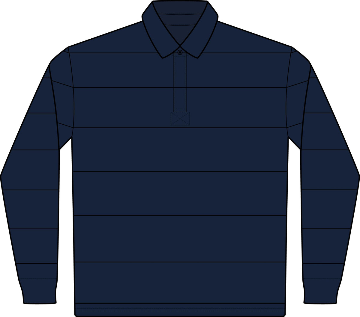 Classic Green Rugby Polo - Long Sleeve Striped Club Shirt