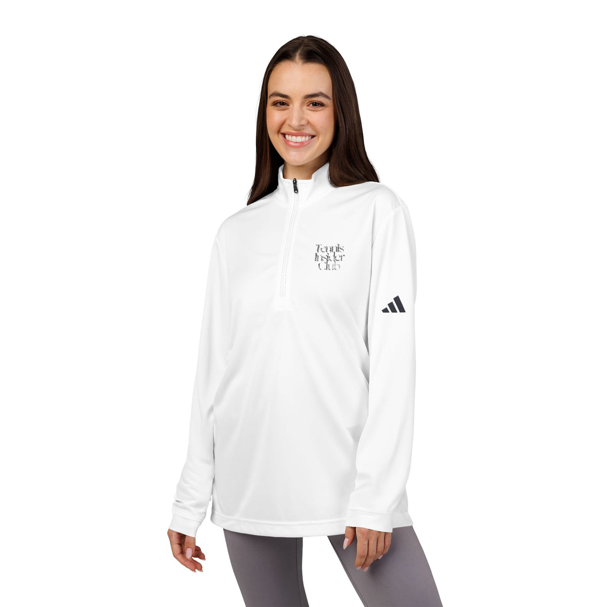 Embroidered adidas Quarter-Zip Pullover