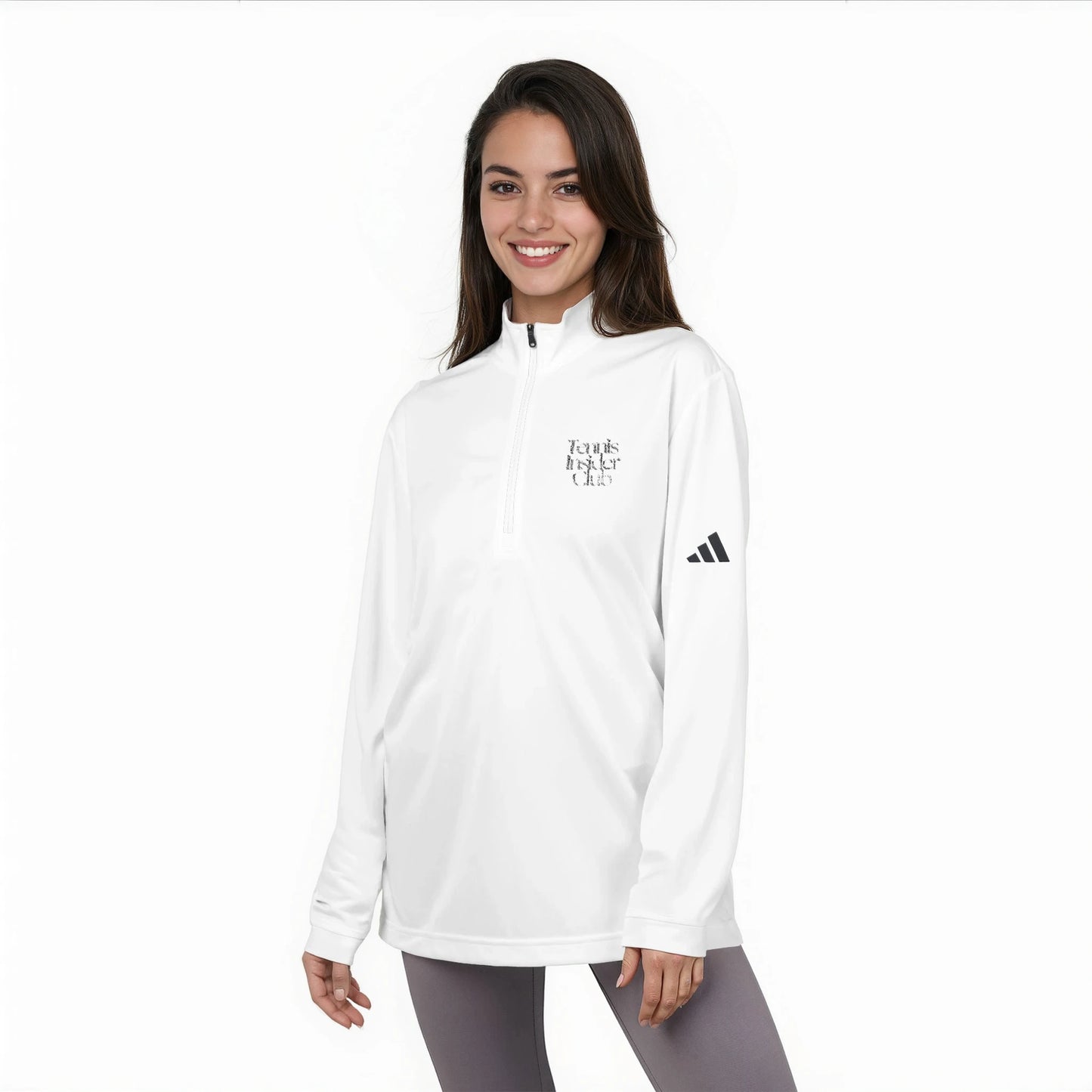 Embroidered adidas Quarter-Zip Pullover