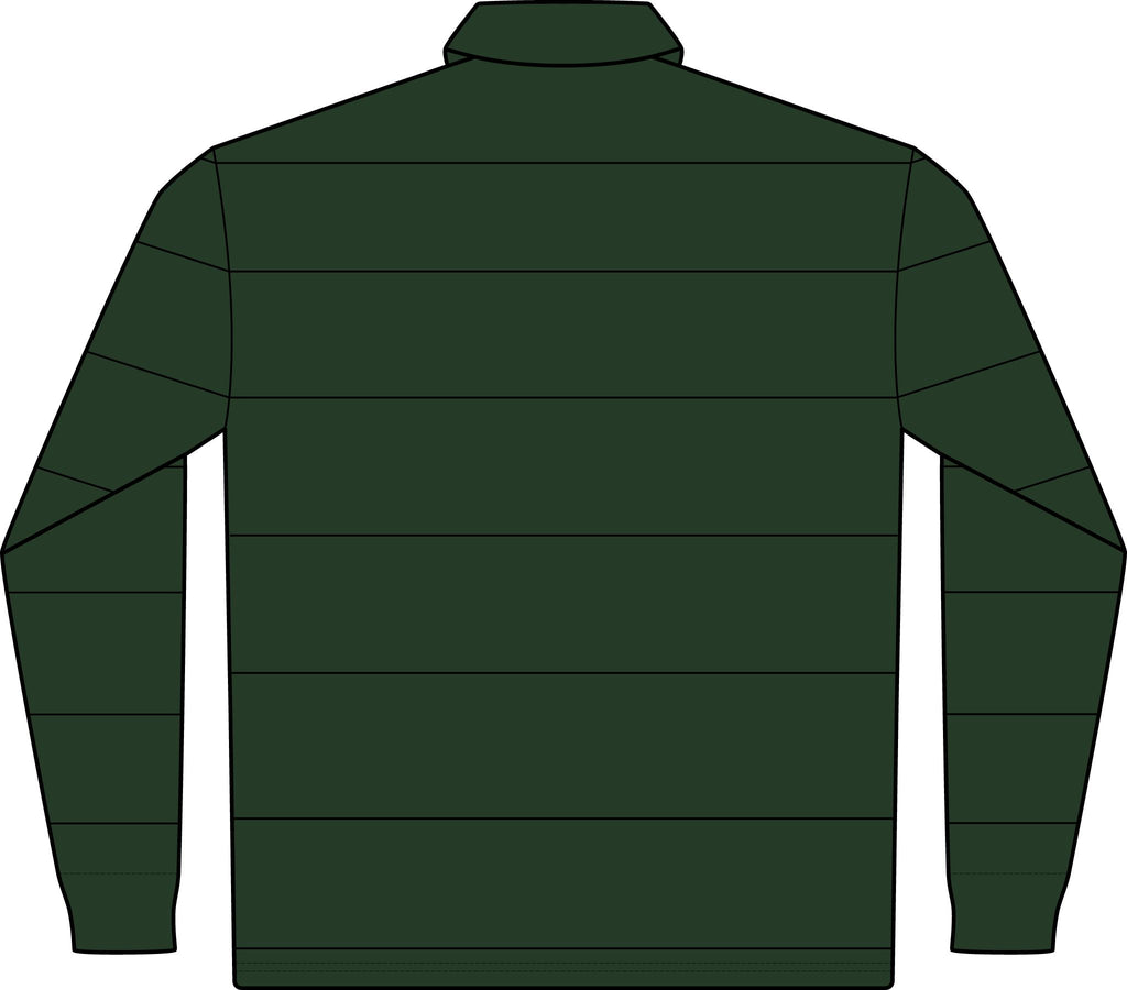 Classic Green Rugby Polo - Long Sleeve Striped Club Shirt