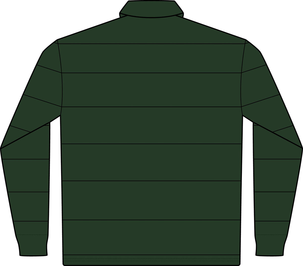 Classic Green Rugby Polo - Long Sleeve Striped Club Shirt