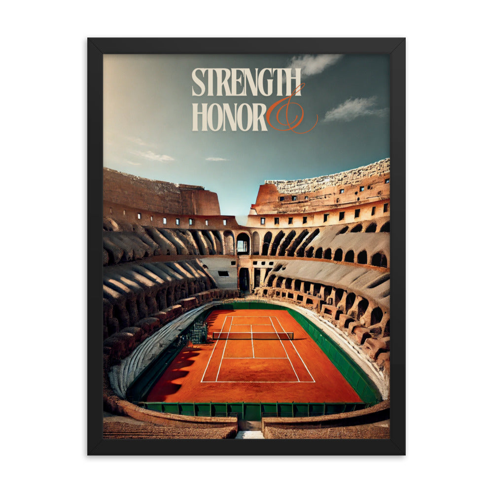 Framed Strength & Honor poster