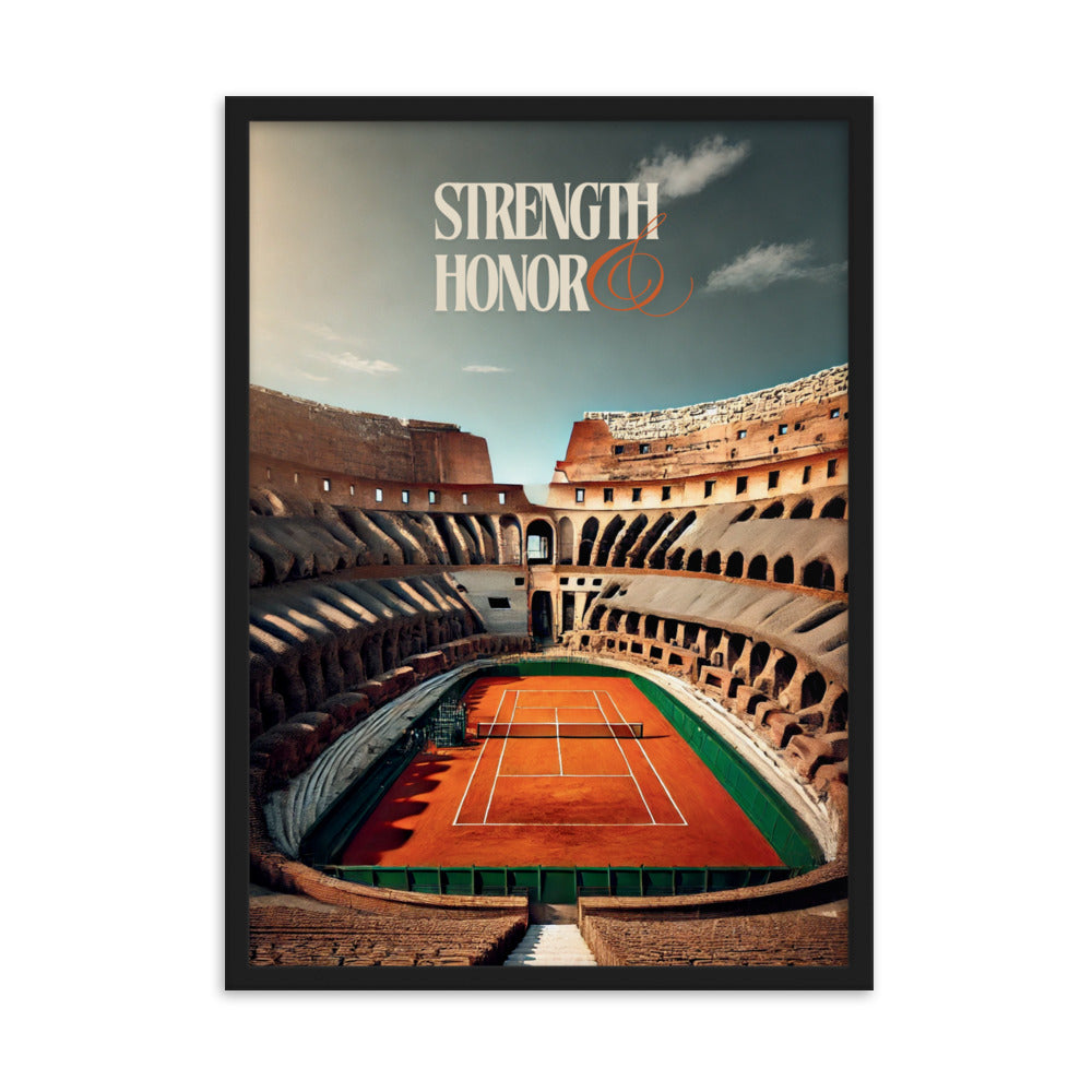 Framed Strength & Honor poster