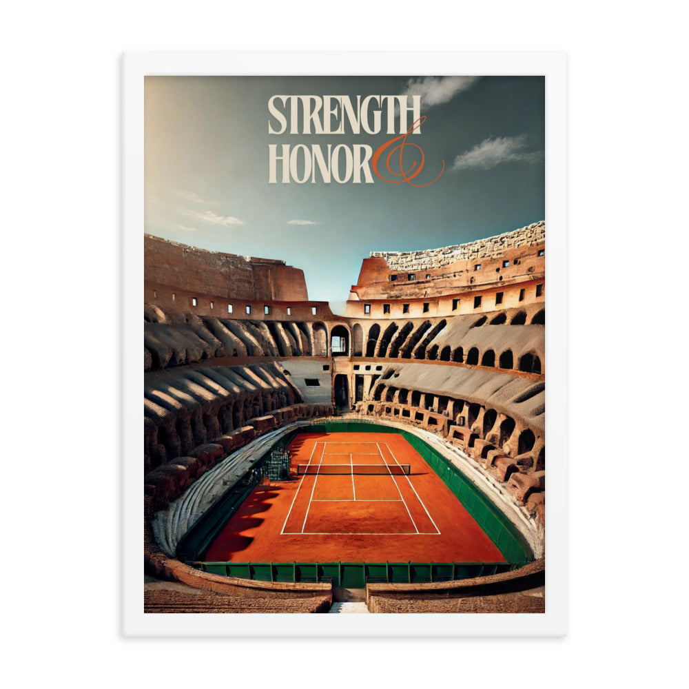 Framed Strength & Honor poster